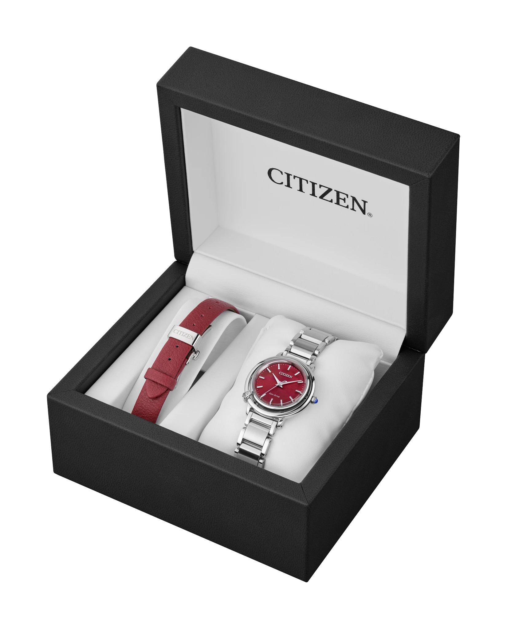 Citizen L Arcly Red Dial Stainless Steel Bracelet EM1091-67X | CITIZEN
